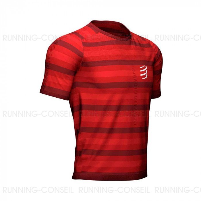 Compressport Homme Performance T Shirt Tee Top Rouge Sport Running Respirant 