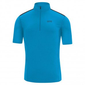 GORE WEAR Tee-Shirt manches courtes zippé R5 Homme Bleu