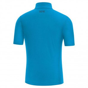 GORE WEAR Tee-Shirt manches courtes zippé R5 Homme Bleu