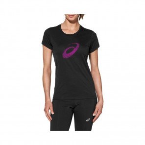 ASICS T-SHIRT manches courtes GRAPHIC Femme Performance Black/Pink Glow