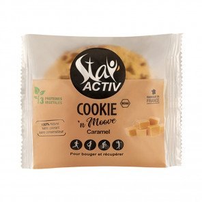 STAY' ACTIV Cookie aux éclats de Caramel au beurre salé | Sachet d'un cookie de 30g