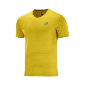 SALOMON T-Shirt Manches Courtes SENSE Homme Lemon Curry / Arrow wood