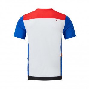 RON HILL T-Shirt 1/2 Zip Ultra Tech Homme Bright White/Azurite/Racing Red