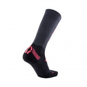 UYN RUN COMPRESSION FLY CHAUSSETTES DE RUNNING Femme ANTHRACITE / CORAL FLUO