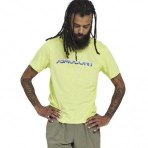 SAUCONY STOPWATCH GRAPHIC SHORT SLEEVE Homme Acid Lime