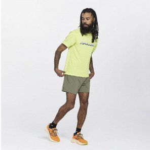 SAUCONY Tshirt STOPWATCH GRAPHIC  Homme Acid Lime