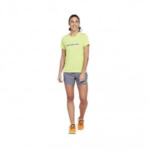 SAUCONY STOPWATCH GRAPHIC SHORT SLEEVE Femme Acid Lime Heather