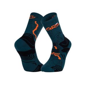 BV SPORT SOCQUETTE TREK GR "HAUTE - POLYAMIDE" Mixte GR20 VERT/ORANGE